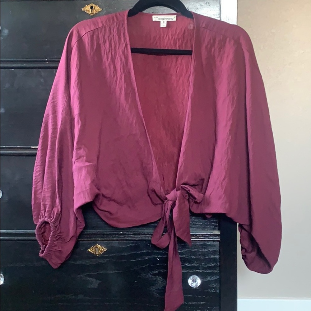 Never worn open tie blouse